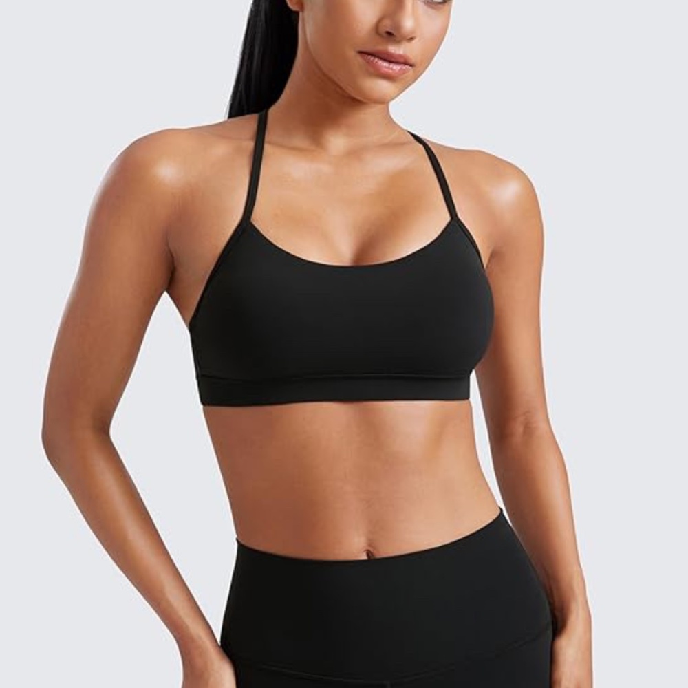 NWT CRA Yoga Black Racerback Sports Bra Size XL